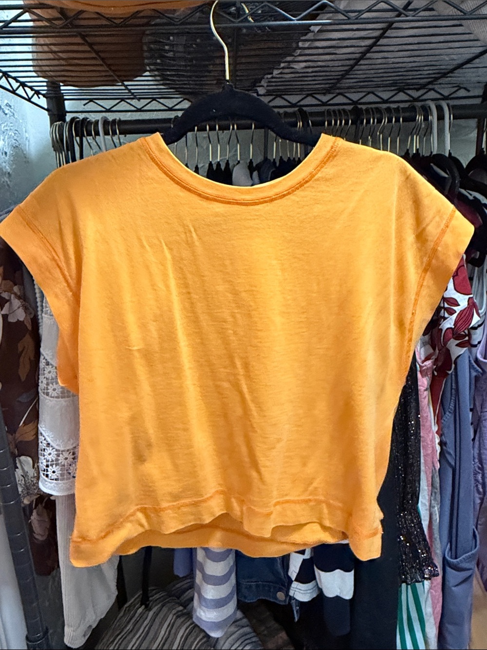 Double Zero Orange Short Sleeve Crop Tee
